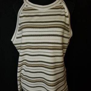 Striped Knit Sleeveless Top